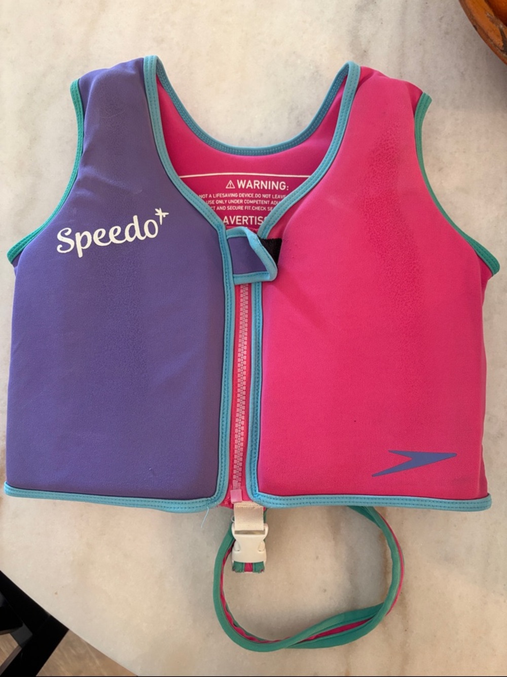Speedo Kids Colorblock Swim Vest in Purple, Pink & Teal Trim